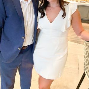 White Bridal Dress - Ruffle Sleeve